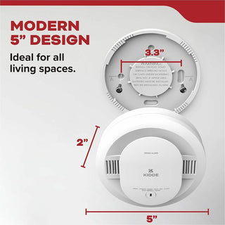 Kidde Smoke Alarm, 85 dB, Visual, Audible, Surface Mount, Wall Mountable, Ceiling Mountable, Red, Green, Amber, White (KID21031447)