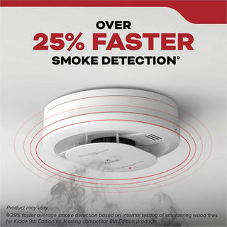 Kidde Smoke Alarm, 85 dB, Visual, Audible, Surface Mount, Wall Mountable, Ceiling Mountable, Red, Green, Amber, White (KID21031447)