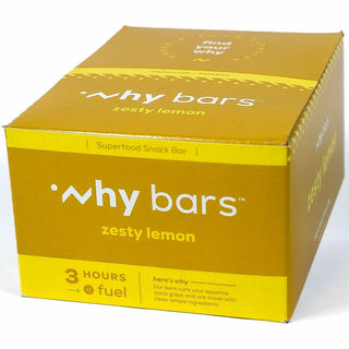 Why Bars Superfood Protein Snack Bars, Gluten-free, Dairy-free, Soy-free, Non-GMO, Individually Wrapped, Zesty Lemon, 2.04 oz, 12/Pack (WHYWB7)