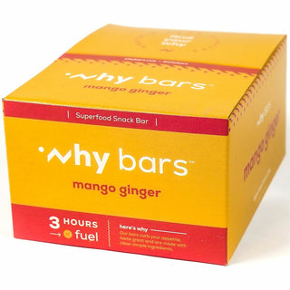 Why Bars Superfood Protein Snack Bars, Gluten-free, Dairy-free, Soy-free, Non-GMO, Individually Wrapped, Mango Ginger, 2.04 oz, 12/Pack (WHYWB5)