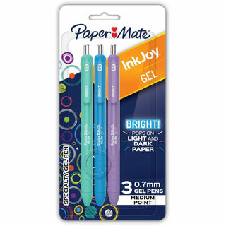 Paper Mate InkJoy Gel Pens, 0.7 mm Pen Point, Assorted Ink, Bright, 3/Pack (PAP2209788)