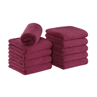 Arkwright Home Bck2U Coral Fleece Salon Towel 16x27 Burgundy (10/Pack) (PNP915117BU)