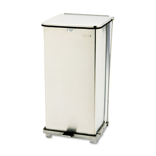 Rubbermaid® Commercial Defenders Heavy-Duty Steel Step Can, 13 gal, Steel, Stainless Steel (RCPST24SSPL)