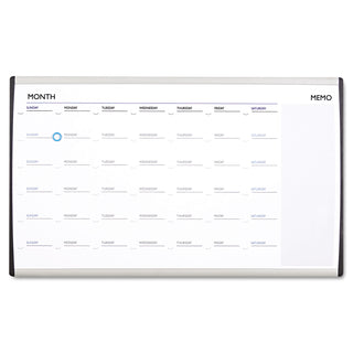 Quartet® Magnetic Dry-Erase Calendar, 18 x 30, White Surface, Silver Aluminum Frame (QRTARCCP3018)