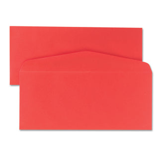 Quality Park™ Colored Envelope, #10, Bankers Flap, Gummed Closure, 4.13 x 9.5, Red, 25/Pack (QUA11134)