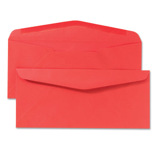 Quality Park™ Colored Envelope, #10, Bankers Flap, Gummed Closure, 4.13 x 9.5, Red, 25/Pack (QUA11134)