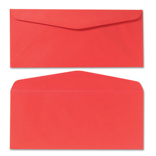 Quality Park™ Colored Envelope, #10, Bankers Flap, Gummed Closure, 4.13 x 9.5, Red, 25/Pack (QUA11134)