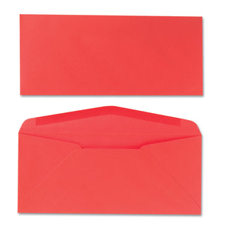 Quality Park™ Colored Envelope, #10, Bankers Flap, Gummed Closure, 4.13 x 9.5, Red, 25/Pack (QUA11134)