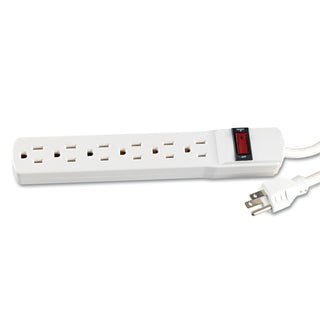 Innovera® Six-Outlet Power Strip, 15-Foot Cord, 1-15/16 x 10-3/16 x 1-3/16, Ivory (IVR73315)