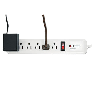 Innovera® Surge Protector, 6 Outlets, 4 ft Cord, 540 Joules, White (IVR71652)