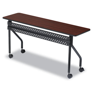 Iceberg OfficeWorks Mobile Training Table, 60w x 18d x 29h, Mahogany/Black (ICE68058)