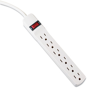 Innovera® Six-Outlet Power Strip, 6-Foot Cord, 1-15/16 x 10-3/16 x 1-3/16, Ivory (IVR73306)