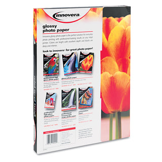 Innovera® Glossy Photo Paper, 7 mil, 8.5 x 11, Glossy White, 100/Pack (IVR99490)