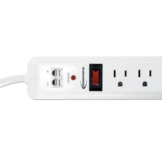 Innovera® Surge Protector, 7 Outlets, 4 ft Cord, 1080 Joules, White (IVR71654)