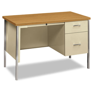 HON® 34000 Series Right Pedestal Desk, 45.25w x 24d x 29.5h, Harvest/Putty (HON34002RCL)