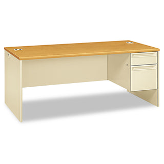 HON® 38000 Series Right Pedestal Desk, 72w x 36d x 29.5h, Harvest/Putty (HON38293RCL)