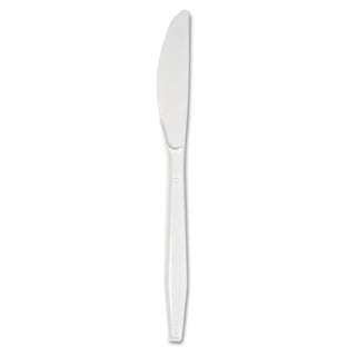Boardwalk® Mediumweight Polystyrene Cutlery, Knife, White, 100/Box (BWKKNIFEBX)