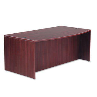 Alera® Valencia Bow Front Desk Shell, 71w x 35.5d to 41.38d x 29.63h Mahogany (ALEVA227236MY)