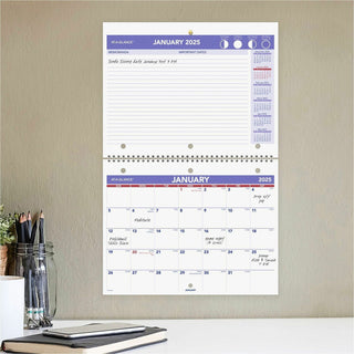 AT-A-GLANCE® Wirebound Monthly Desk/Wall Calendar, 11 x 8 1/2, 2025 (AAGPM17028)