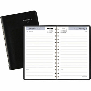 AT-A-GLANCE® DayMinder Daily Appointment Book, 8 x 5, Black Cover, 12-Month (Jan to Dec): 2026 (AAGSK4600)