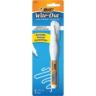 BIC® Correctable Pen On Card, Fast Drying, Needlepoint Tip, White (BICWOSQPP11)
