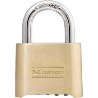 Master Lock® Resettable Combination Padlock, 2" Wide, Brass (MLK175D)