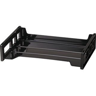 Officemate Side Loading Stackable Desk Tray, 13 3/16&quot;x9&quot;x2 3/4&quot;, BK (OIC21002)