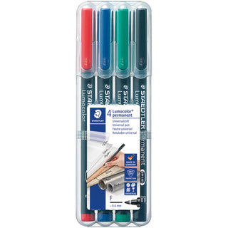 Lumocolor Lumocolor Overhead Transparency Markers, Fine Point, Permanent Ink, 4 Color Set (STD318WP4)