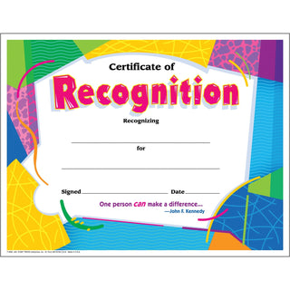 TREND® Certificate of Recognition Awards, 8-1/2 x 11, 30/Pack (TEPT2965)