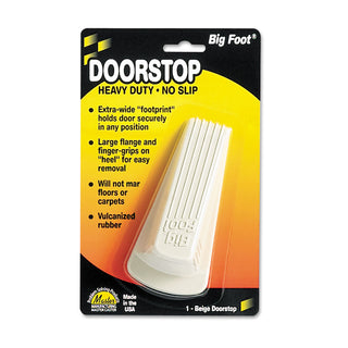 Master Caster® Big Foot Doorstop, No Slip Rubber Wedge, 2 1/4w x 4 3/4d x 1 1/4h, Beige (MAS00900)