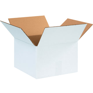 12 x 12 x 8" White Corrugated Boxes, Bundle Of 25 (12128W)