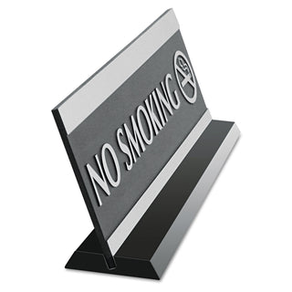 Headline® Sign Century Series Office Sign, NO SMOKING, 9 x 3, Black/Silver (USS4757)