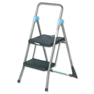 Cosco® Commercial 2-Step Folding Stool, 300 lb Capacity, 20.5w x 24.75d x 39.5h, Gray (CSC11829GGB)