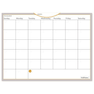 AT-A-GLANCE® WallMates Self-Adhesive Dry Erase Monthly Planning Surfaces, 24 x 18, White/Gray/Orange Sheets, Undated (AAGAW502028)