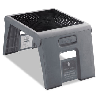 Cramer® Folding Step Stool, 1-Step, 300 lb Capacity, 14w x 11.25d x 9.75h, Slate (CRA50051PK82)
