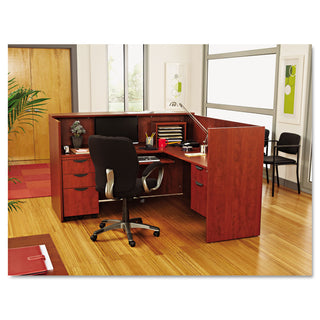 Alera® Valencia Series Reception Desk with Counter, 71w x 35.5d x 42.5h, Cherry (ALEVA327236MC)