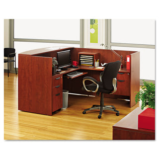 Alera® Valencia Series Reception Desk with Counter, 71w x 35.5d x 42.5h, Cherry (ALEVA327236MC)