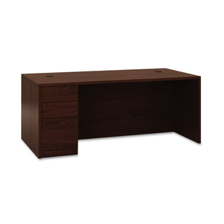 HON® 10500 Series "L" Single Pedestal Desk, Left Full-Height Ped, 72w x 36d x 29.5h, Mahogany (HON105896LNN)