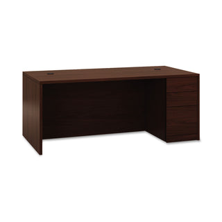 HON® 10500 Series "L" Single Pedestal Desk, Right Full-Height Ped, 72w x 36d x 29.5h, Mahogany (HON105895RNN)