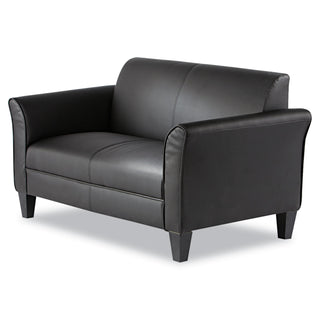 Alera® Reception Lounge Furniture, Loveseat, 55.5w x 31.5d x 32h, Black (ALERL22LS10B)