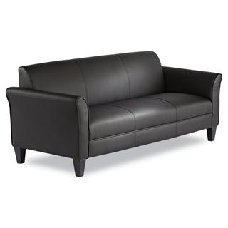 Alera® Reception Lounge Furniture, 3-Cushion Sofa, 77w x 31.5d x 32h, Black (ALERL21LS10B)
