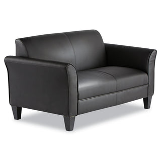 Alera® Reception Lounge Furniture, Loveseat, 55.5w x 31.5d x 32h, Black (ALERL22LS10B)