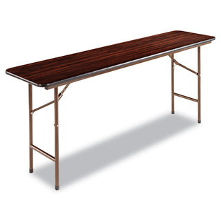 Alera® Wood Folding Table, Rectangular, 71 7/8w x 17 3/4d x 29 1/8h, Mahogany (ALEFT727218MY)