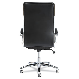 Alera® Neratoli High-Back Slim Profile Chair, Supports up to 275 lbs, Black Seat/Black Back, Chrome Base (ALENR4119)