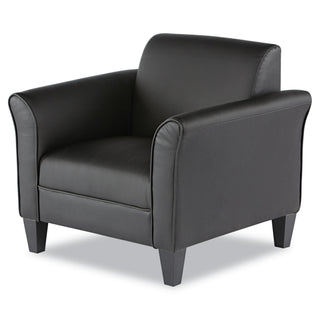 Alera® Reception Lounge Sofa Series Club Chair, 35.43'' x 30.70'' x 32.28'', Black Seat/Black Back, Black Base (ALERL23LS10B)