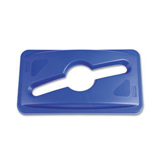 Rubbermaid® Commercial Slim Jim Single Stream Recycling Top for Slim Jim Containers, 12.1w x 21d x 2.75h, Blue (RCP1788372)
