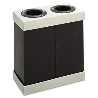 Safco® At-Your-Disposal Recycling Center, Polyethylene, Two 56 gal Bins, Black (SAF9794BL)