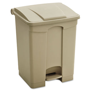 Safco® Large Capacity Plastic Step-On Receptacle, 17 gal, Tan (SAF9922TN)