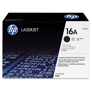 HP 16A, (Q7516A) Black Original LaserJet Toner Cartridge (HEWQ7516A)