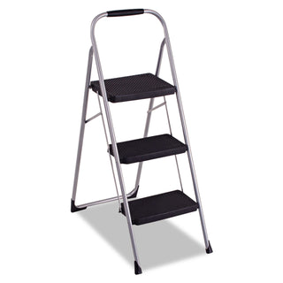 Cosco® 3-Step Big Step Folding Stool, 200 lb Capacity, 17.75w x 28d x 45.63h, Light Gray (CSC11408PBL1E)